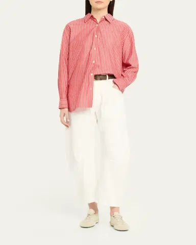 Nili Lotan Yorke Pinstripe Oversized Button Down Shirt | Thumbnail 2 Nili Lotan Yorke Pinstripe Oversized Button Down Shirt | Thumbnail 2