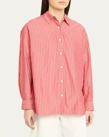 Nili Lotan Yorke Pinstripe Oversized Button Down Shirt | Thumbnail 4 Nili Lotan Yorke Pinstripe Oversized Button Down Shirt | Thumbnail 4