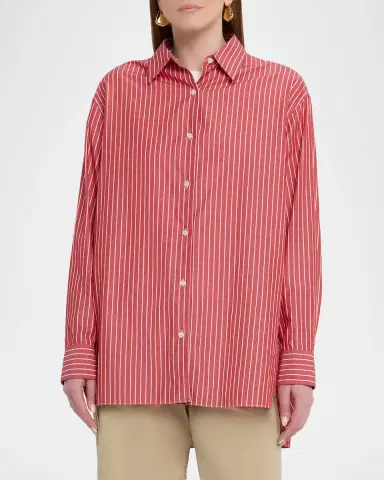 Nili Lotan Yorke Pinstripe Oversized Button Down Shirt | Thumbnail 8 Nili Lotan Yorke Pinstripe Oversized Button Down Shirt | Thumbnail 8
