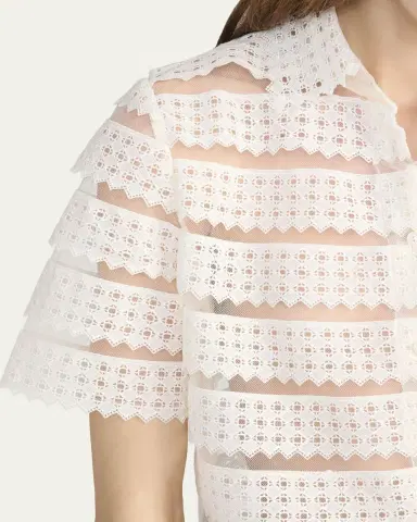 FRAME The Lattice Crochet Blouse | Thumbnail 5 FRAME The Lattice Crochet Blouse | Thumbnail 5