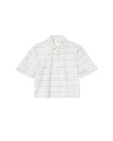 FRAME The Lattice Crochet Blouse | Thumbnail 1 FRAME The Lattice Crochet Blouse | Thumbnail 1