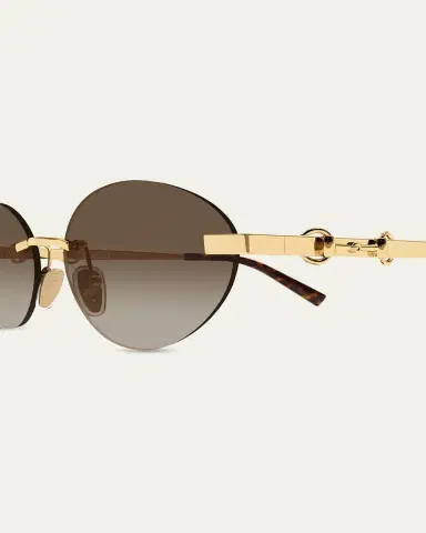Gucci 58mm Metal & Acetate Oval Sunglasses | Thumbnail 3 Gucci 58mm Metal & Acetate Oval Sunglasses | Thumbnail 3