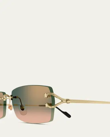 Cartier Men's C-Hinge Metal and Nylon Rectangle Sunglasses | Thumbnail 3 Cartier Men's C-Hinge Metal and Nylon Rectangle Sunglasses | Thumbnail 3