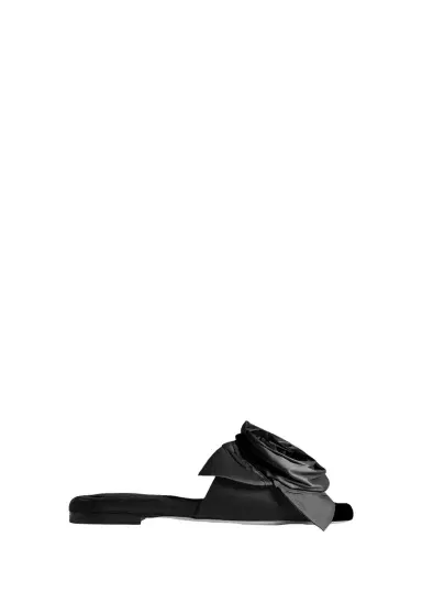 Simone Rocha Pressed Rosette Satin Slide Sandals | Thumbnail 2 Simone Rocha Pressed Rosette Satin Slide Sandals | Thumbnail 2