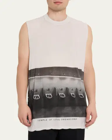 Rick Owens Men's Urinal-Print Sleeveless Tank Top | Thumbnail 4 Rick Owens Men's Urinal-Print Sleeveless Tank Top | Thumbnail 4