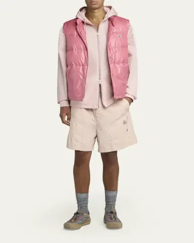 Moncler Men's Pocket-Logo Poplin Full-Zip Hoodie | Thumbnail 2 Moncler Men's Pocket-Logo Poplin Full-Zip Hoodie | Thumbnail 2