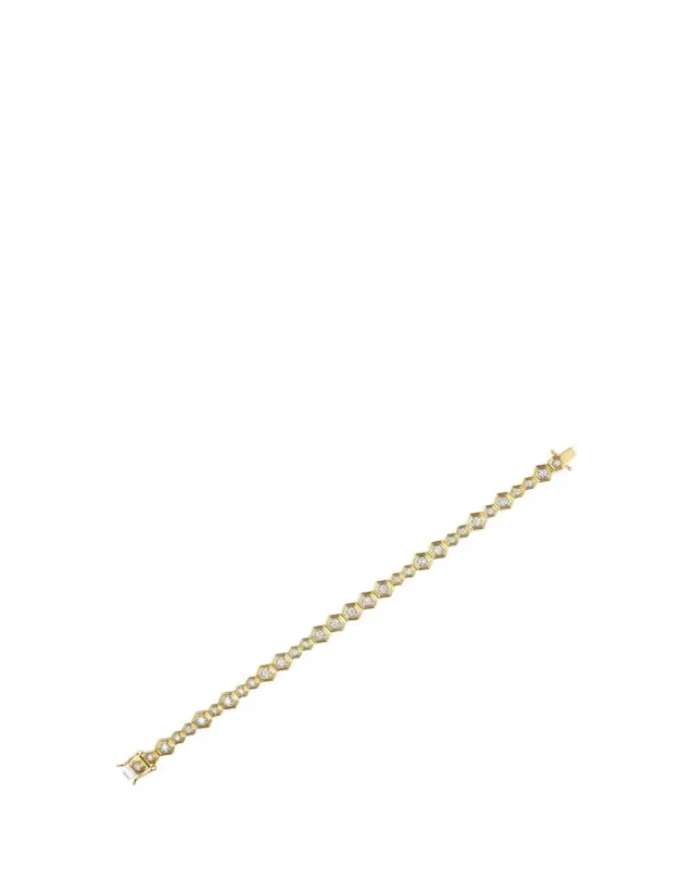 Honey Comb 18K Gold & Diamond Full Bracelet