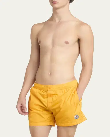 Moncler Men's Nylon Logo Swim Trunks | Thumbnail 4 Moncler Men's Nylon Logo Swim Trunks | Thumbnail 4