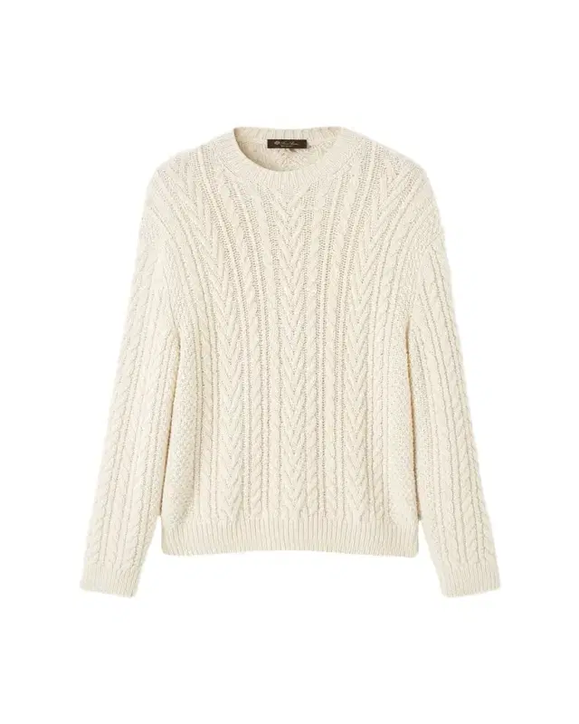 Loro Piana Men's Schooner Cashmere Cable Crewneck Sweater