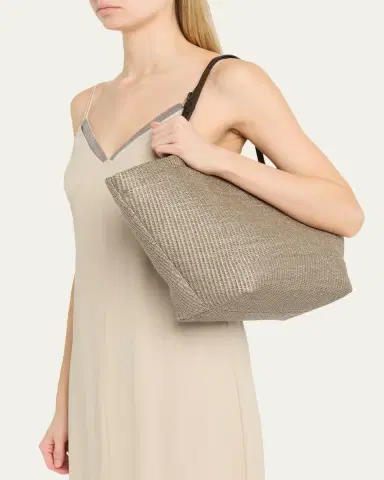 Brunello Cucinelli Large Raffia Tote Bag | Thumbnail 2 Brunello Cucinelli Large Raffia Tote Bag | Thumbnail 2