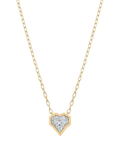 Sara Weinstock Honey Comb 18K Gold & Diamond Heart Necklace | Thumbnail 1