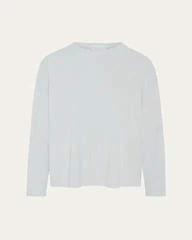 Eskandar Cotton Jersey Long Sleeve Smaller Round Neck Top - Mid Length | Thumbnail 4 Eskandar Cotton Jersey Long Sleeve Smaller Round Neck Top - Mid Length | Thumbnail 4