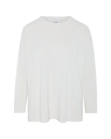 Eskandar Cotton Jersey Long Sleeve Smaller Round Neck Top - Long Length | Thumbnail 1