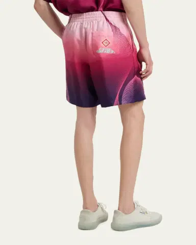 CASABLANCA Men's Silk Half-Tone Logo Drawstring Shorts | Thumbnail 3