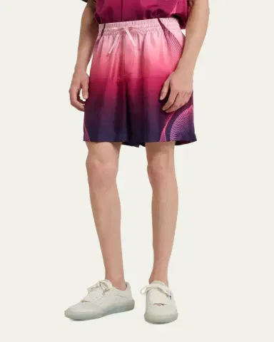 CASABLANCA Men's Silk Half-Tone Logo Drawstring Shorts | Thumbnail 4