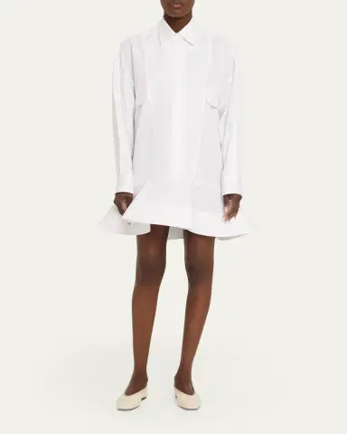 Stella McCartney Poplin Peplum Pique Shirtdress | Thumbnail 2 Stella McCartney Poplin Peplum Pique Shirtdress | Thumbnail 2