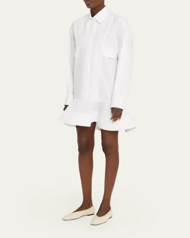 Stella McCartney Poplin Peplum Pique Shirtdress | Thumbnail 4 Stella McCartney Poplin Peplum Pique Shirtdress | Thumbnail 4