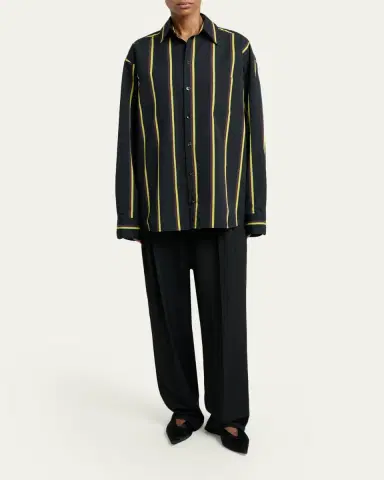Proenza Schouler Alia Stripe Button-Front Top | Thumbnail 2 Proenza Schouler Alia Stripe Button-Front Top | Thumbnail 2