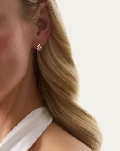 Sara Weinstock Honey Comb 18K Gold & Diamond Heart Huggie Earrings | Thumbnail 2