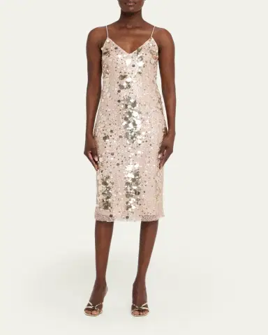 LoveShackFancy Kayleen Sequined Midi Dress | Thumbnail 2 LoveShackFancy Kayleen Sequined Midi Dress | Thumbnail 2
