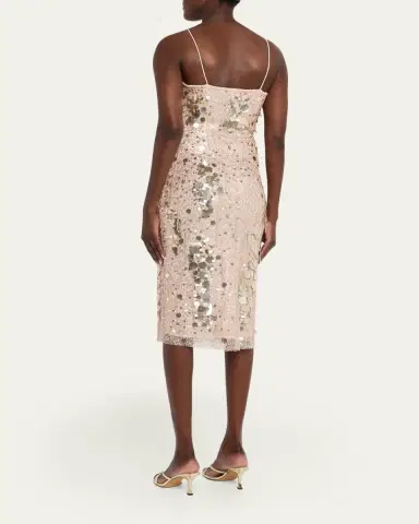 LoveShackFancy Kayleen Sequined Midi Dress | Thumbnail 3 LoveShackFancy Kayleen Sequined Midi Dress | Thumbnail 3