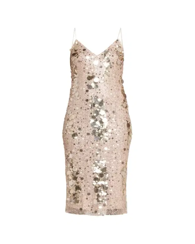 LoveShackFancy Kayleen Sequined Midi Dress