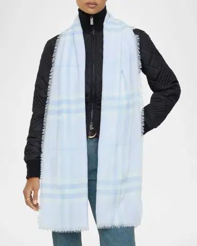 Burberry Wide Check Wool Scarf | Thumbnail 4 Burberry Wide Check Wool Scarf | Thumbnail 4