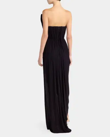 Stella McCartney Strapless Draped Crepe Jersey Slit Gown | Thumbnail 13