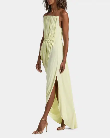 Stella McCartney Strapless Draped Crepe Jersey Slit Gown | Thumbnail 6