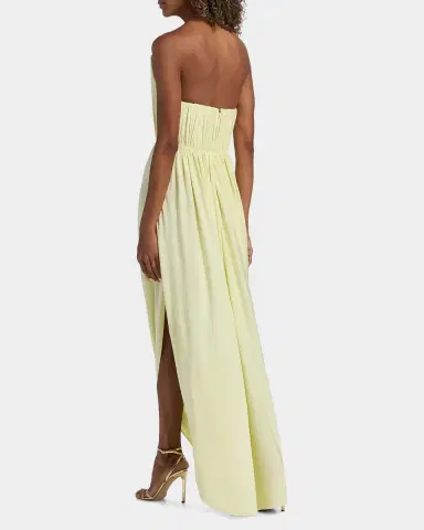 Stella McCartney Strapless Draped Crepe Jersey Slit Gown | Thumbnail 7