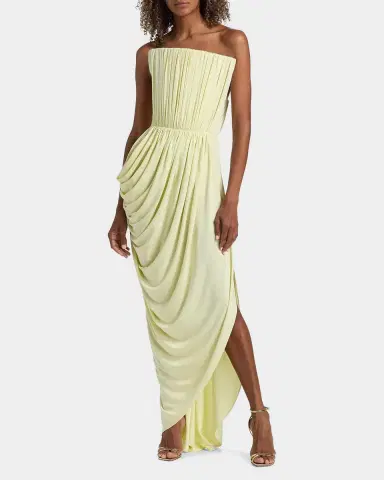Stella McCartney Strapless Draped Crepe Jersey Slit Gown | Thumbnail 8
