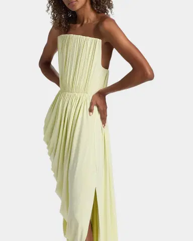 Stella McCartney Strapless Draped Crepe Jersey Slit Gown | Thumbnail 9