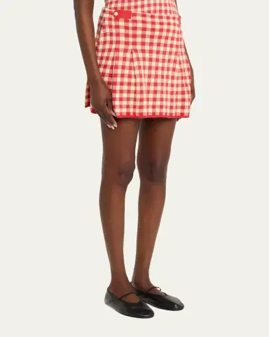 Guest In Residence Gingham Pleated Mini Skirt | Thumbnail 4 Guest In Residence Gingham Pleated Mini Skirt | Thumbnail 4