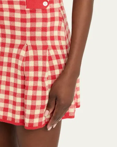 Guest In Residence Gingham Pleated Mini Skirt | Thumbnail 5 Guest In Residence Gingham Pleated Mini Skirt | Thumbnail 5