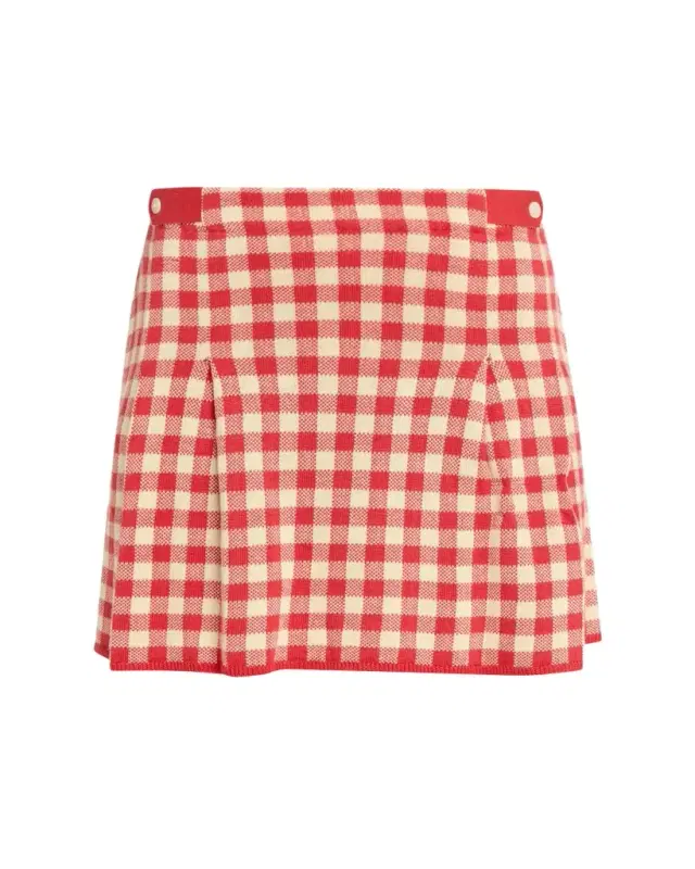 Gingham Pleated Mini Skirt