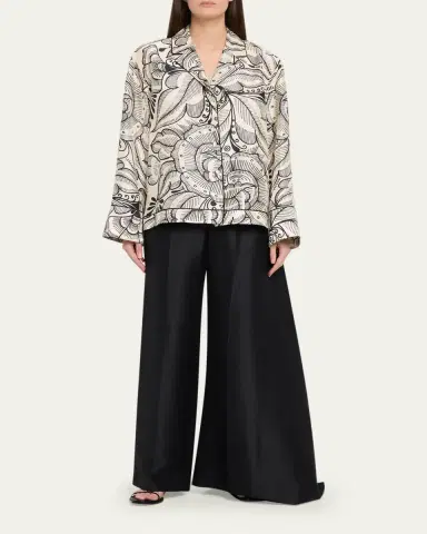 Heirlome Bernardina Abstract-Print Silk Button-Down Shirt | Thumbnail 2 Heirlome Bernardina Abstract-Print Silk Button-Down Shirt | Thumbnail 2