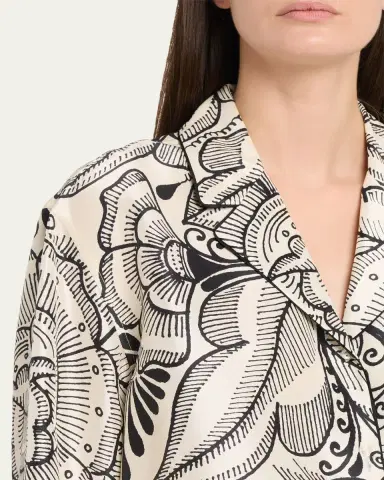 Heirlome Bernardina Abstract-Print Silk Button-Down Shirt | Thumbnail 5 Heirlome Bernardina Abstract-Print Silk Button-Down Shirt | Thumbnail 5