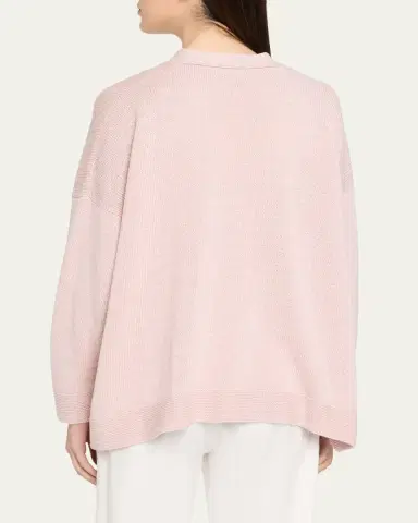 Eskandar Cotton Linen V-Neck Cardigan - Mid Length | Thumbnail 3 Eskandar Cotton Linen V-Neck Cardigan - Mid Length | Thumbnail 3