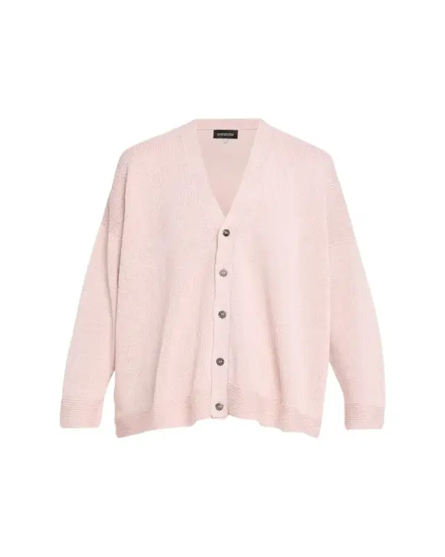 Cotton Linen V-Neck Cardigan - Mid Length