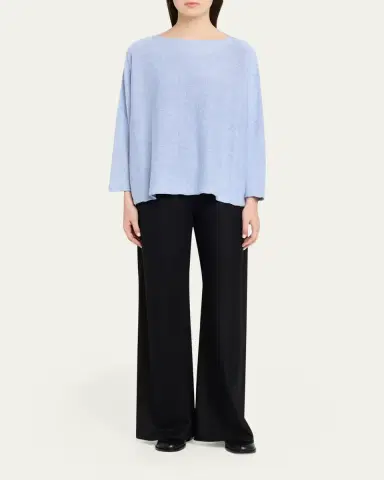 Eskandar Cotton-Linen Sideways Knitted Sweater - Mid Length | Thumbnail 2 Eskandar Cotton-Linen Sideways Knitted Sweater - Mid Length | Thumbnail 2