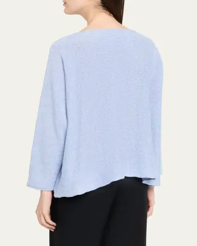 Eskandar Cotton-Linen Sideways Knitted Sweater - Mid Length | Thumbnail 3 Eskandar Cotton-Linen Sideways Knitted Sweater - Mid Length | Thumbnail 3