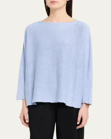 Eskandar Cotton-Linen Sideways Knitted Sweater - Mid Length | Thumbnail 4 Eskandar Cotton-Linen Sideways Knitted Sweater - Mid Length | Thumbnail 4
