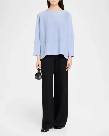 Eskandar Cotton-Linen Sideways Knitted Sweater - Mid Length | Thumbnail 6 Eskandar Cotton-Linen Sideways Knitted Sweater - Mid Length | Thumbnail 6
