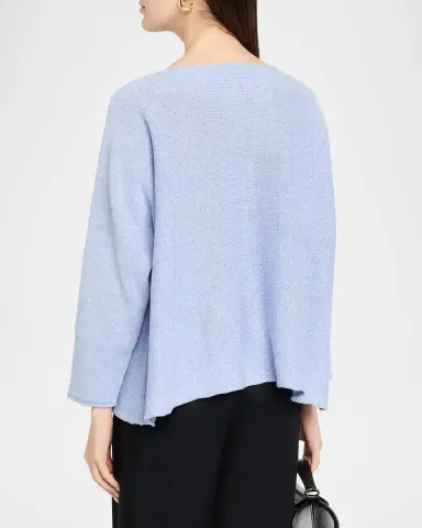 Eskandar Cotton-Linen Sideways Knitted Sweater - Mid Length | Thumbnail 7 Eskandar Cotton-Linen Sideways Knitted Sweater - Mid Length | Thumbnail 7