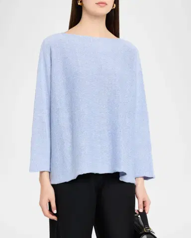 Eskandar Cotton-Linen Sideways Knitted Sweater - Mid Length | Thumbnail 8 Eskandar Cotton-Linen Sideways Knitted Sweater - Mid Length | Thumbnail 8