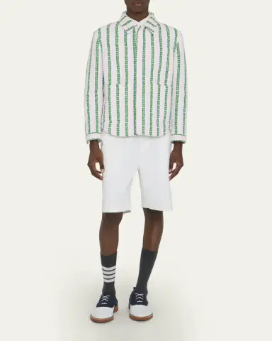 Thom Browne Men's Rep Stripe Poplin Oversized Overshirt | Thumbnail 2