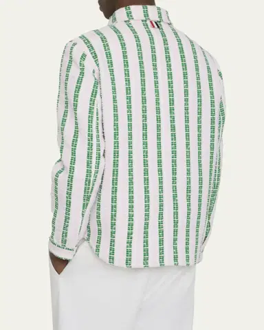 Thom Browne Men's Rep Stripe Poplin Oversized Overshirt | Thumbnail 3