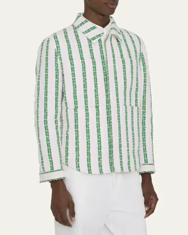 Thom Browne Men's Rep Stripe Poplin Oversized Overshirt | Thumbnail 4