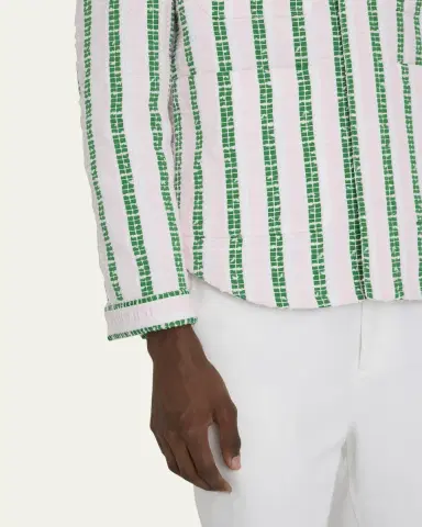 Thom Browne Men's Rep Stripe Poplin Oversized Overshirt | Thumbnail 5