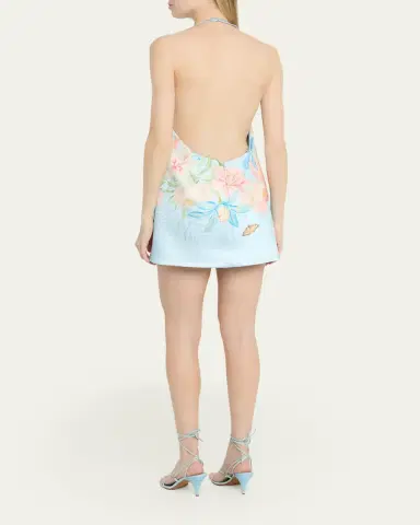 Retrofete Drexley Floral Halter Mini Dress | Thumbnail 3